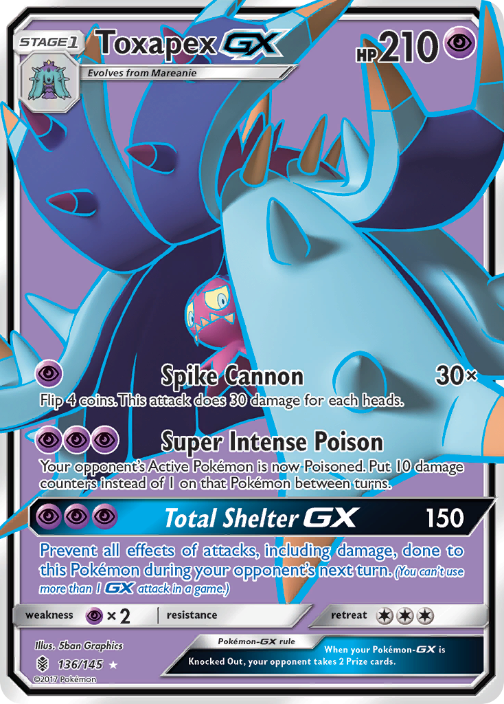 Toxapex GX (136/145) [Sun & Moon: Guardians Rising] | Good Games Cannington