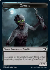 Zombie (005) // Wrenn and Seven Emblem Double-Sided Token [Innistrad: Midnight Hunt Tokens] | Good Games Cannington