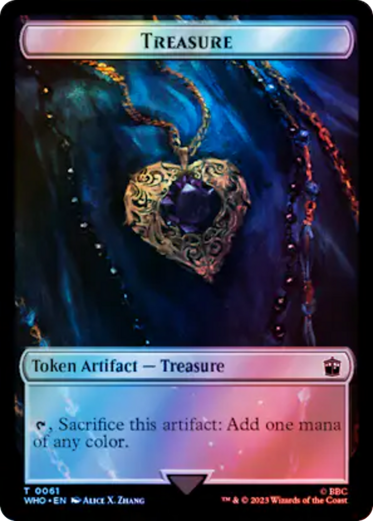 Alien // Treasure (0061) Double-Sided Token (Surge Foil) [Doctor Who Tokens] | Good Games Cannington