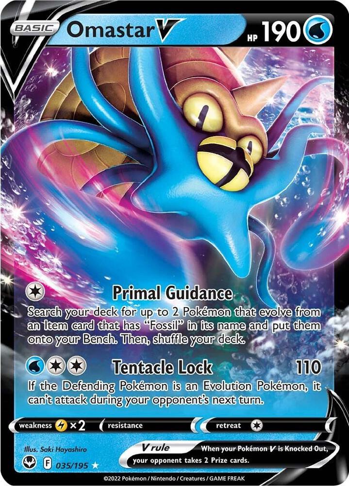 Omastar V 035/195 (SWSH12: Silver Tempest)  - Holofoil | Good Games Cannington