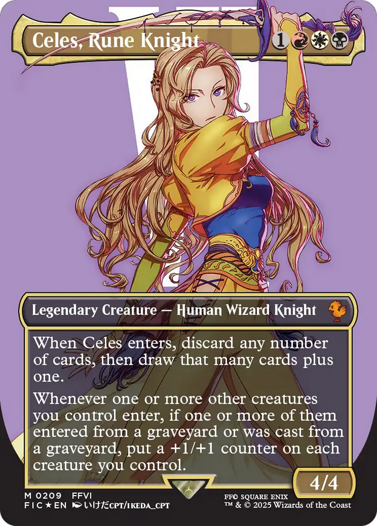 Celes, Rune Knight (Borderless) (Surge Foil) [FINAL FANTASY Commander] | Good Games Cannington