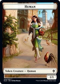 Human // Food (16) Double-Sided Token [Throne of Eldraine Tokens] | Good Games Cannington