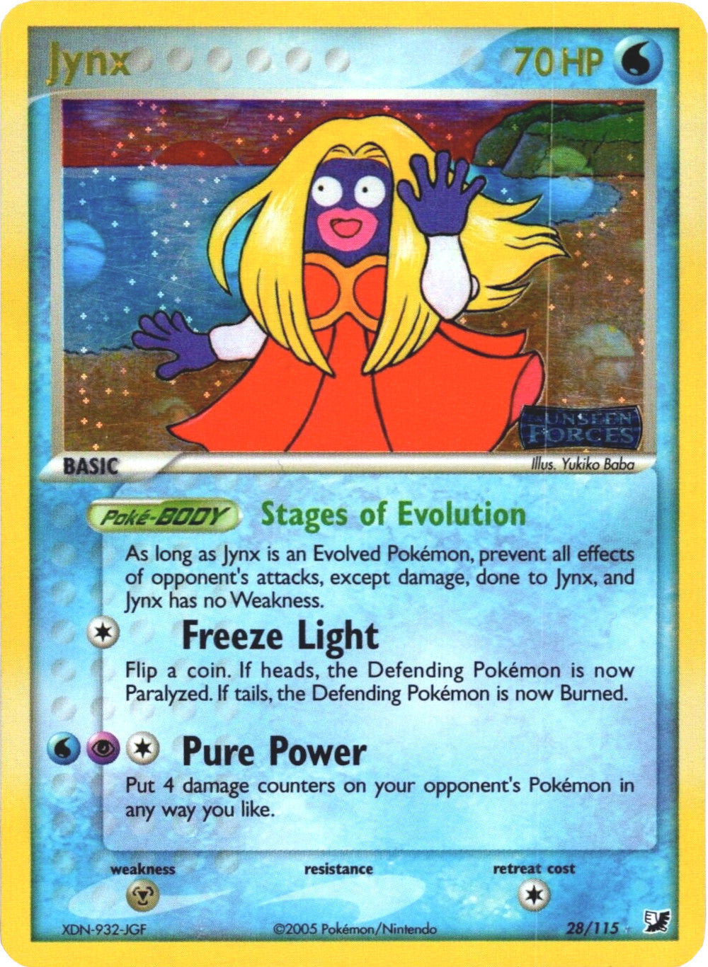 Jynx (28/115) (Stamped) [EX: Unseen Forces] | Good Games Cannington