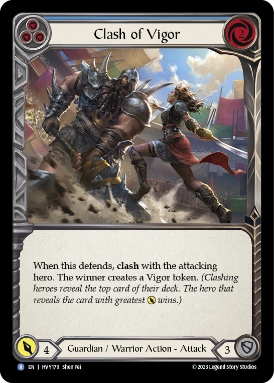 Clash of Vigor (Blue) [HVY179] (Heavy Hitters)  Rainbow Foil | Good Games Cannington