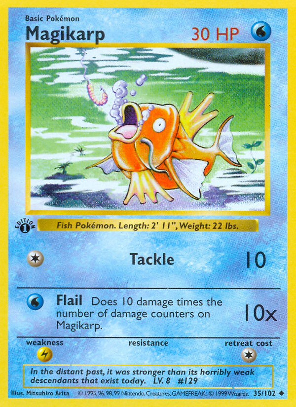 Magikarp (35/102) (Shadowless) [Base Set 1st Edition] | Good Games Cannington