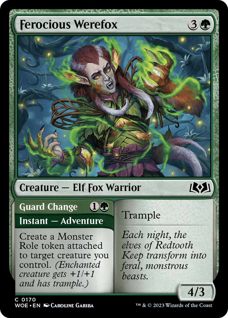 Ferocious Werefox // Guard Change [Wilds of Eldraine] | Good Games Cannington