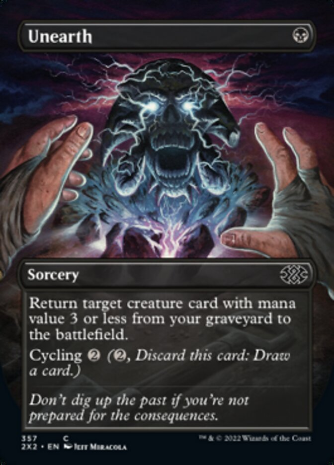 Unearth (Borderless Alternate Art) [Double Masters 2022] | Good Games Cannington
