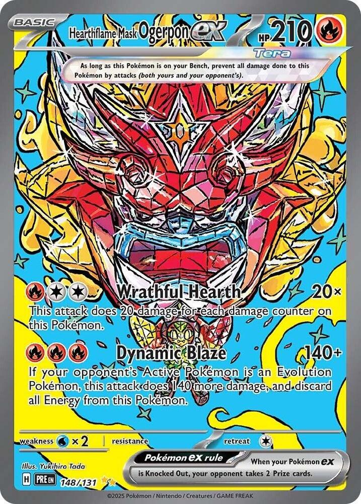 Hearthflame Mask Ogerpon ex (148/131) [Scarlet & Violet: Prismatic Evolutions] | Good Games Cannington