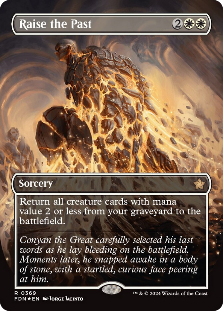 Raise the Past (Borderless) (Mana Foil) [Foundations] | Good Games Cannington