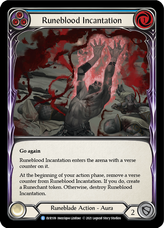 Runeblood Incantation (Blue) [EVR109] (Everfest)  1st Edition Rainbow Foil | Good Games Cannington
