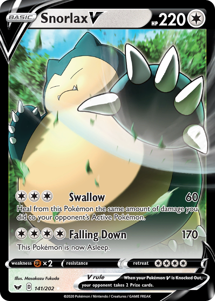 Snorlax V (141/202) (Oversized) [Sword & Shield: Base Set] | Good Games Cannington