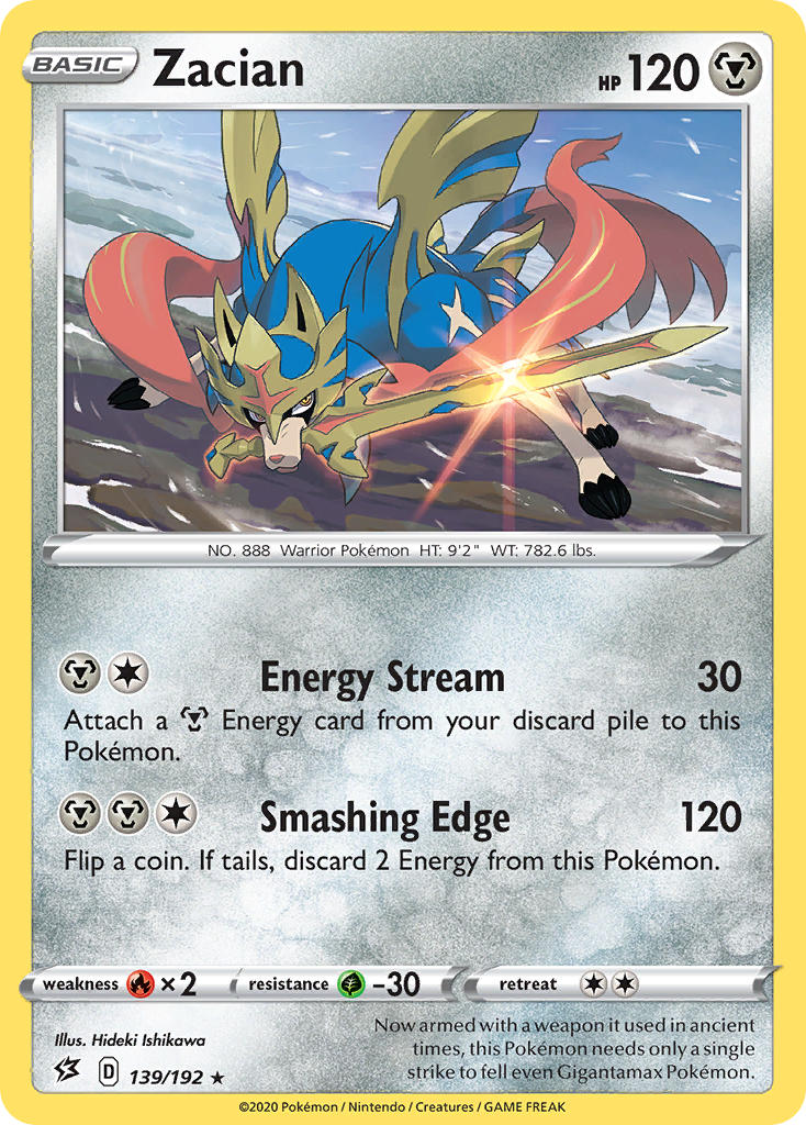 Zacian (139/192) (Cracked Ice Holo) (Theme Deck Exclusives) [Sword & Shield: Rebel Clash] | Good Games Cannington