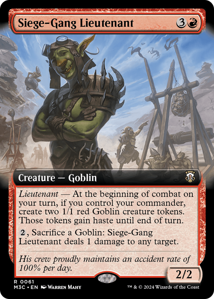 Siege-Gang Lieutenant (Extended Art) (Ripple Foil) [Modern Horizons 3 Commander] | Good Games Cannington