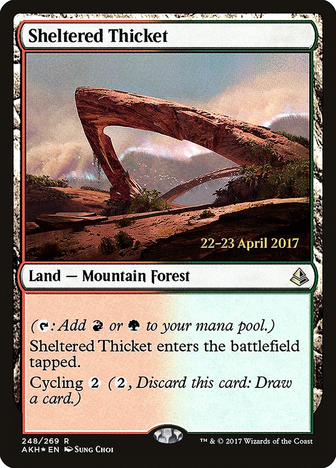 Sheltered Thicket [Amonkhet Prerelease Promos] | Good Games Cannington