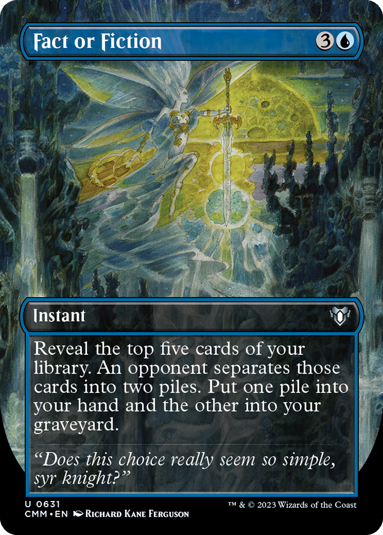 Fact or Fiction (Borderless Alternate Art) [Commander Masters] | Good Games Cannington