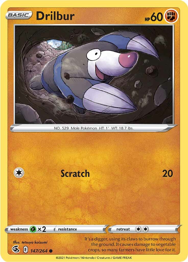 Drilbur (147/264) [Sword & Shield: Fusion Strike] | Good Games Cannington