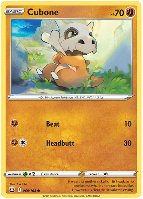 Cubone (069/163) [Sword & Shield: Battle Styles] | Good Games Cannington