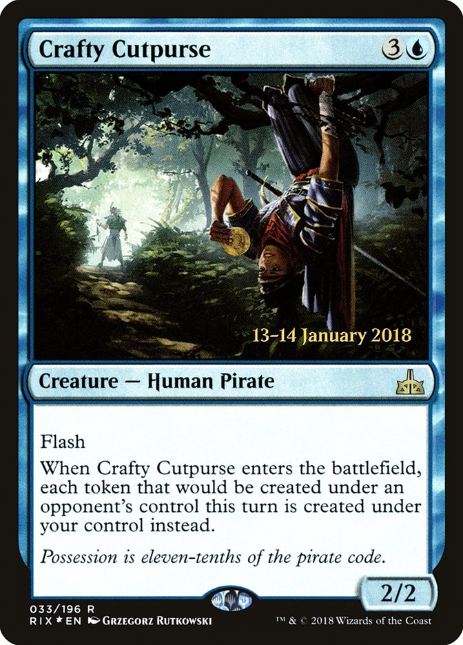 Crafty Cutpurse [Rivals of Ixalan Prerelease Promos] | Good Games Cannington