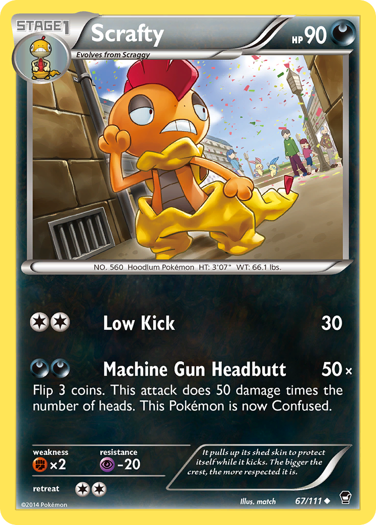 Scrafty (67/111) [XY: Furious Fists] | Good Games Cannington