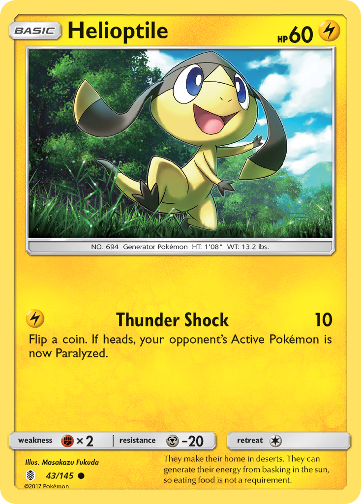 Helioptile (43/145) [Sun & Moon: Guardians Rising] | Good Games Cannington