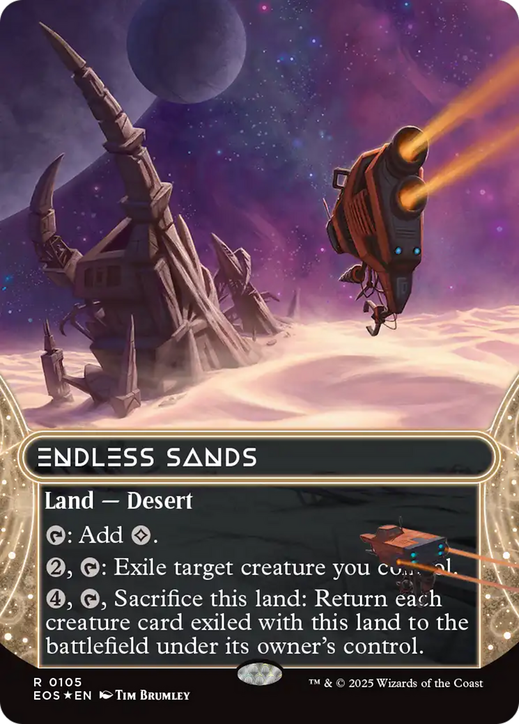 Endless Sands (0105) (Borderless) (Galaxy Foil) [Edge of Eternities: Stellar Sights] | Good Games Cannington