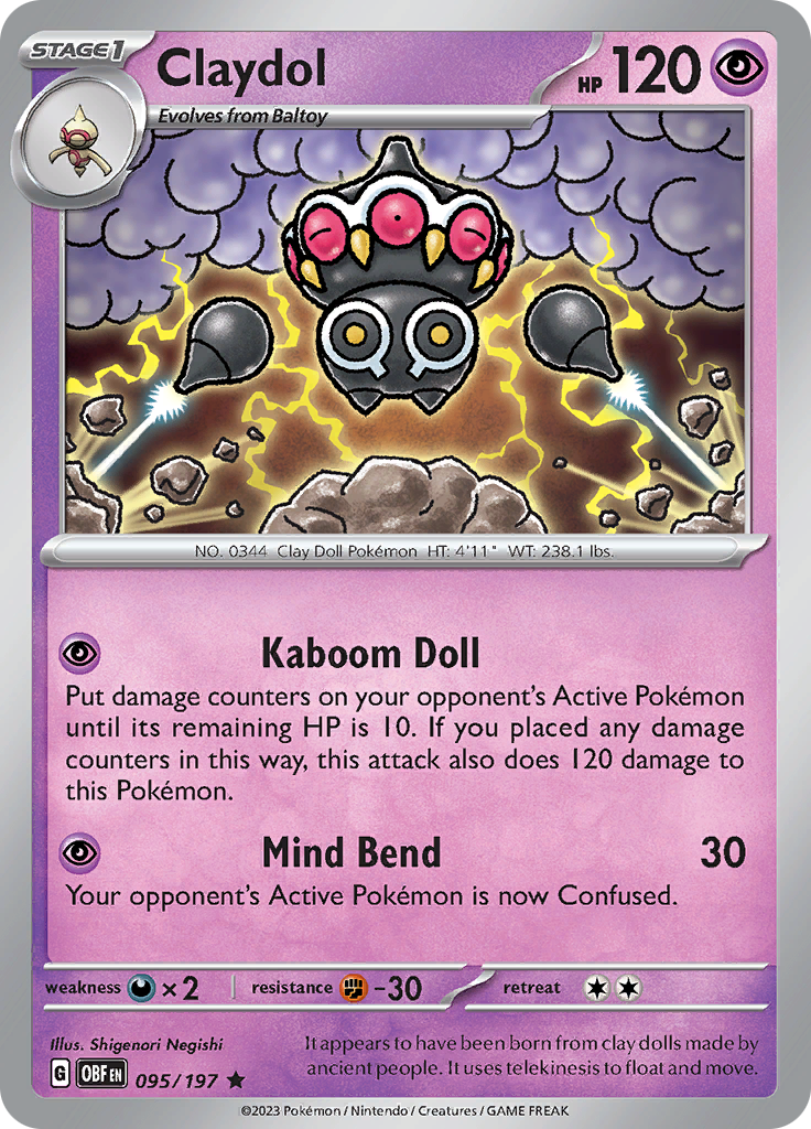 Claydol (095/197) [Scarlet & Violet: Obsidian Flames] | Good Games Cannington