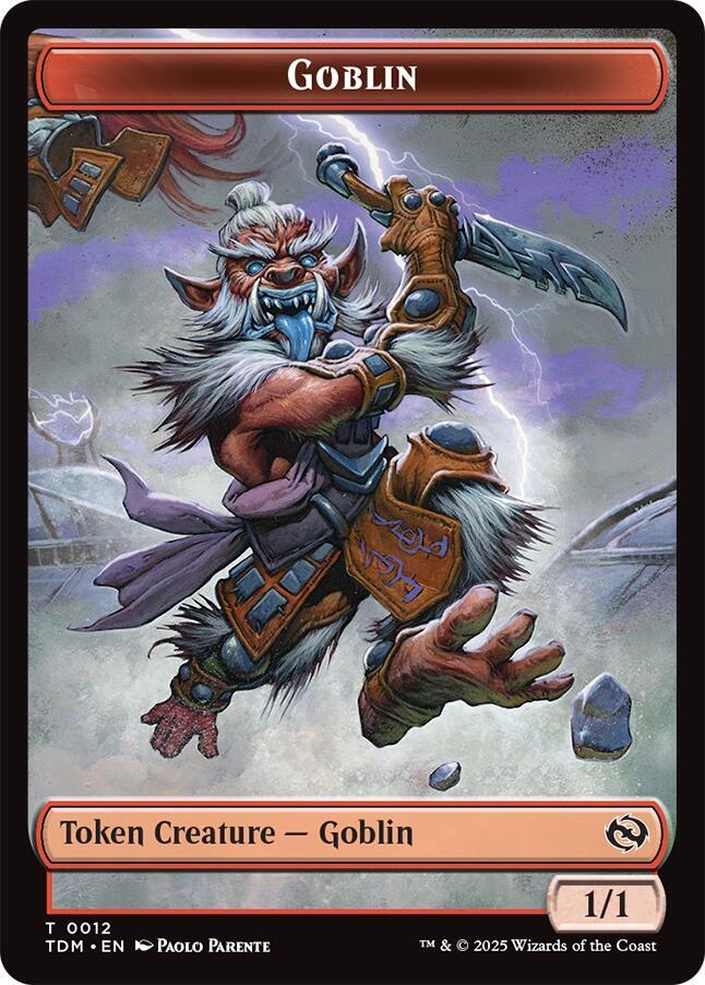 Dog // Goblin Double-Sided Token [Tarkir: Dragonstorm Commander Tokens] | Good Games Cannington