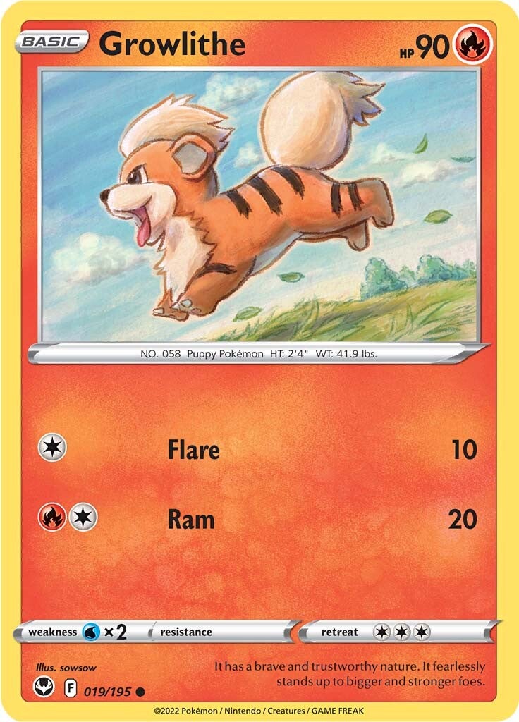 Growlithe (019/195) [Sword & Shield: Silver Tempest] | Good Games Cannington
