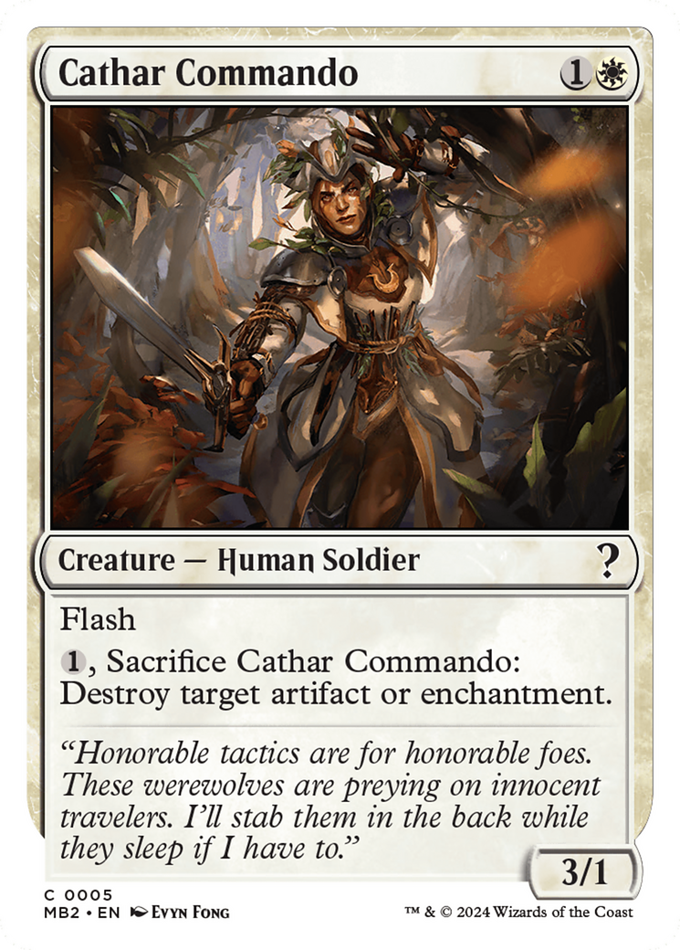 Cathar Commando (White Border) [Mystery Booster 2] | Good Games Cannington