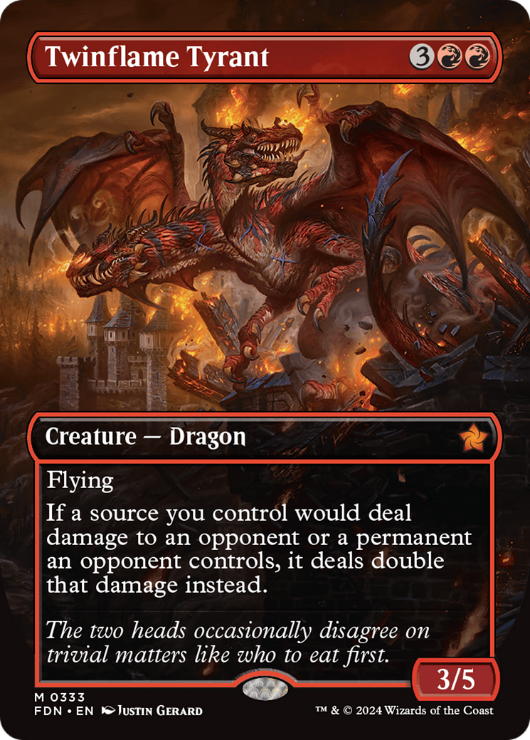 Twinflame Tyrant (Borderless) [Foundations] | Good Games Cannington