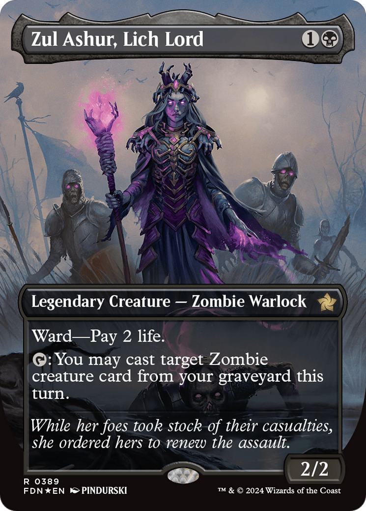 Zul Ashur, Lich Lord (Borderless) (Mana Foil) [Foundations] | Good Games Cannington