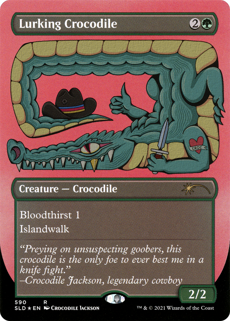 Lurking Crocodile (Foil Etched) [Secret Lair Drop Promos] | Good Games Cannington