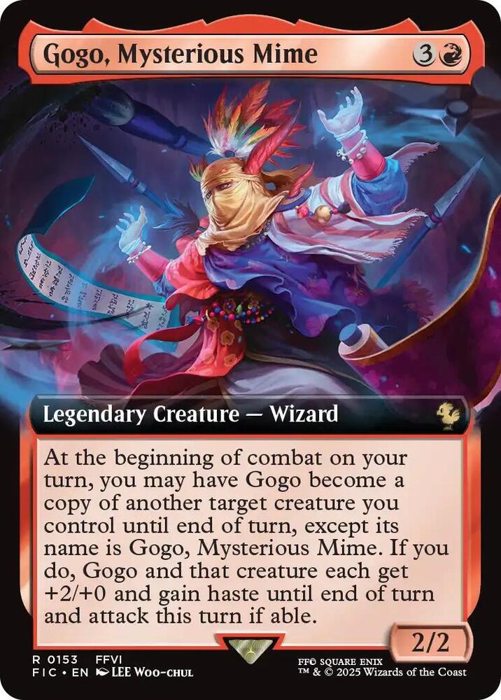 Gogo, Mysterious Mime 153 (Commander: FINAL FANTASY)  - Extended Art Foil | Good Games Cannington