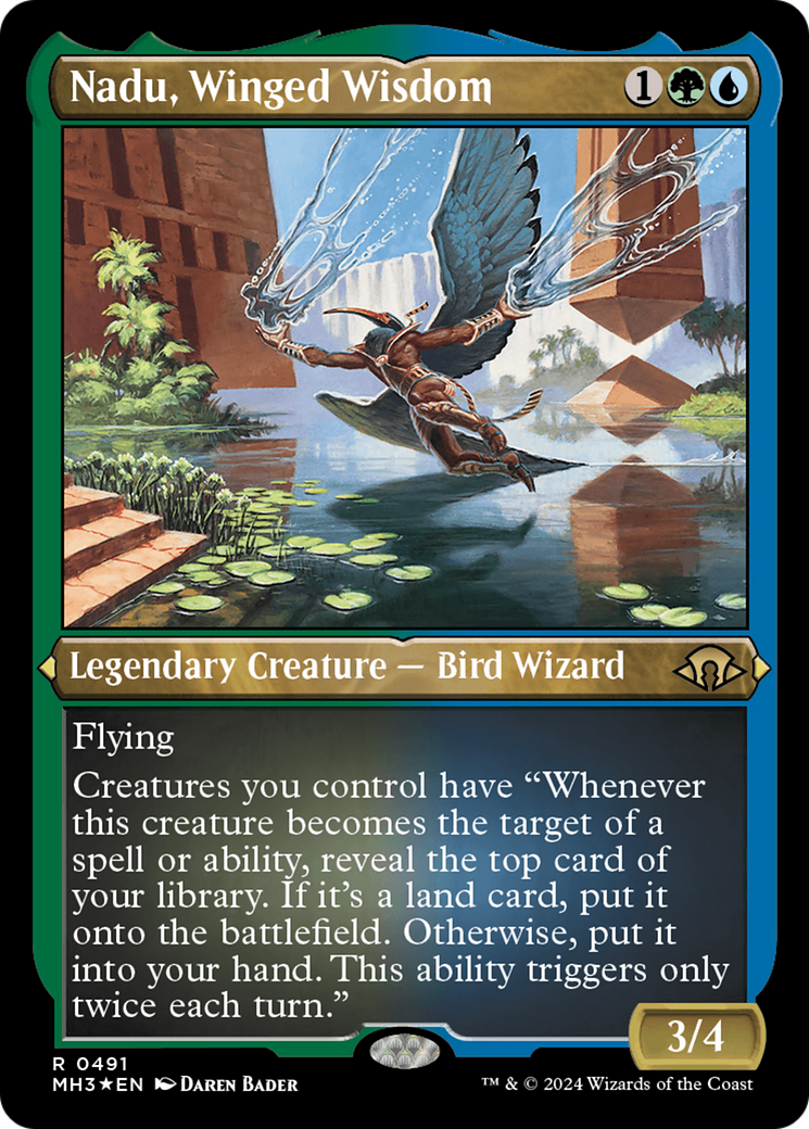 Nadu, Winged Wisdom (Foil Etched) [Modern Horizons 3] | Good Games Cannington