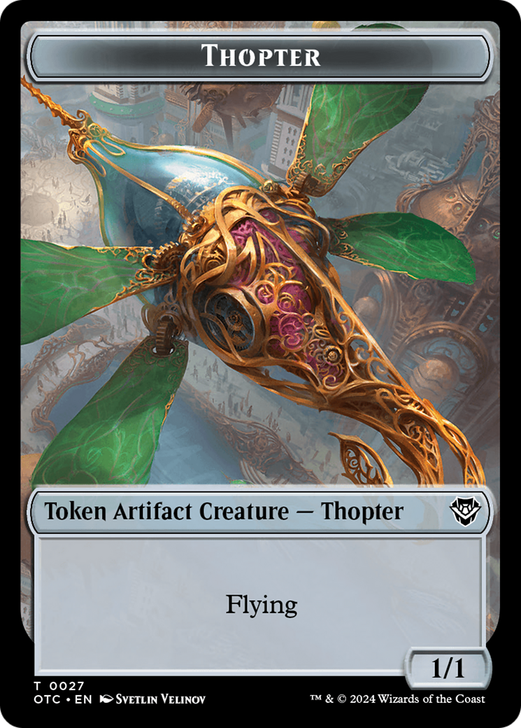 Thopter // Treasure Double-Sided Token [Outlaws of Thunder Junction Commander Tokens] | Good Games Cannington