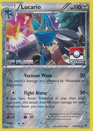 Lucario (63/124) (League Promo 2nd Place) [XY: Fates Collide] | Good Games Cannington