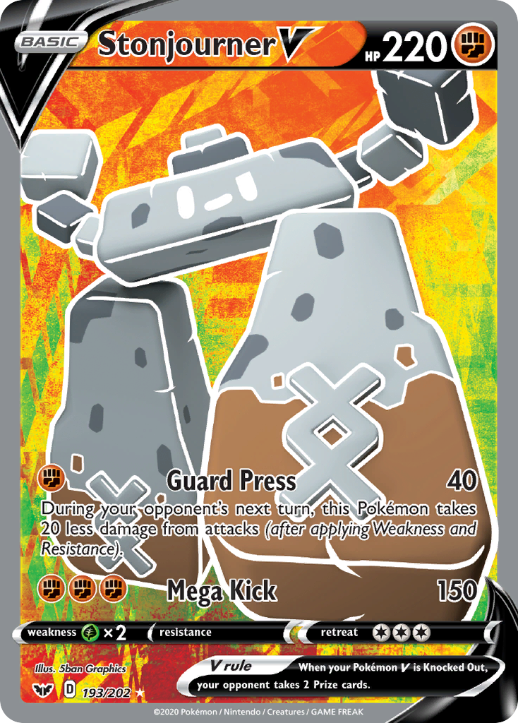 Stonjourner V (193/202) [Sword & Shield: Base Set] | Good Games Cannington