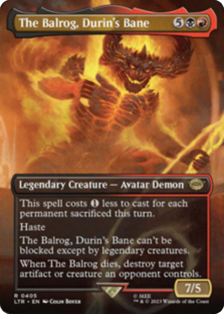 The Balrog, Durin's Bane (Borderless Alternate Art) [The Lord of the Rings: Tales of Middle-Earth] | Good Games Cannington