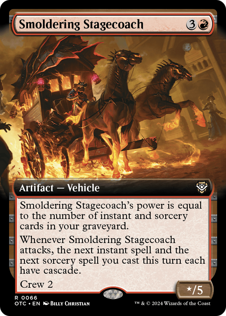 Smoldering Stagecoach (Extended Art) [Outlaws of Thunder Junction Commander] | Good Games Cannington