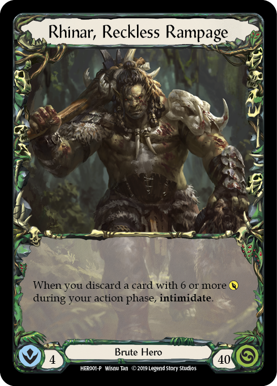 Rhinar, Reckless Rampage [HER001-P] (Promo)  1st Edition Cold Foil | Good Games Cannington