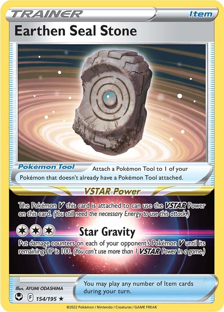 Earthen Seal Stone (154/195) [Sword & Shield: Silver Tempest] | Good Games Cannington