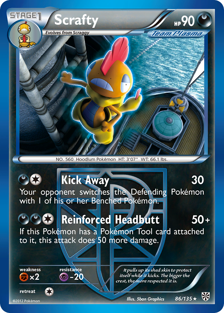 Scrafty (86/135) [Black & White: Plasma Storm] | Good Games Cannington