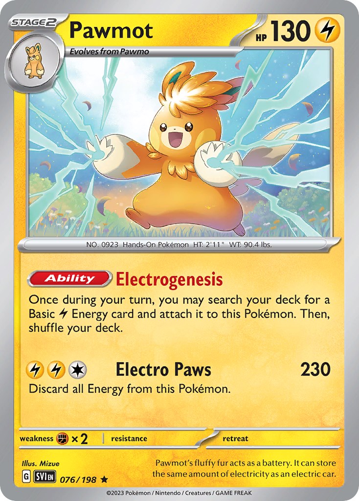 Pawmot (076/198) (Theme Deck Exclusive) [Scarlet & Violet: Base Set] | Good Games Cannington