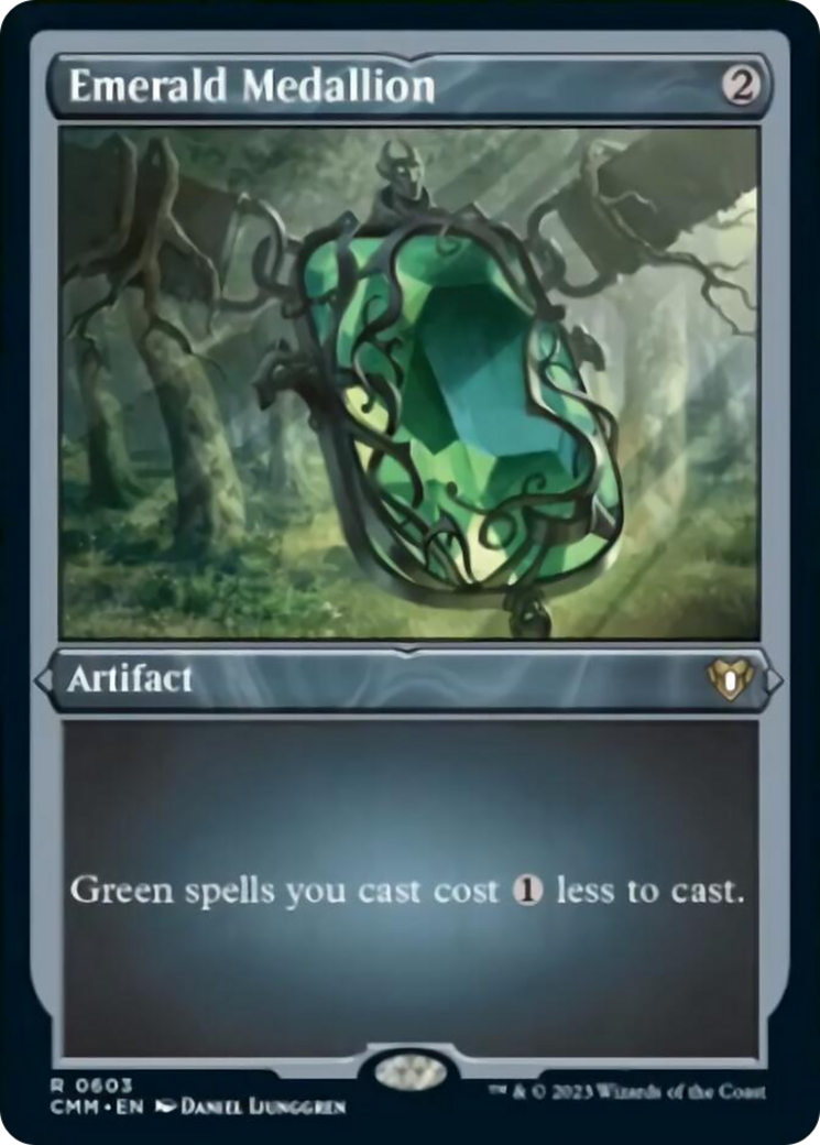 Emerald Medallion (Foil Etched) [Commander Masters] | Good Games Cannington