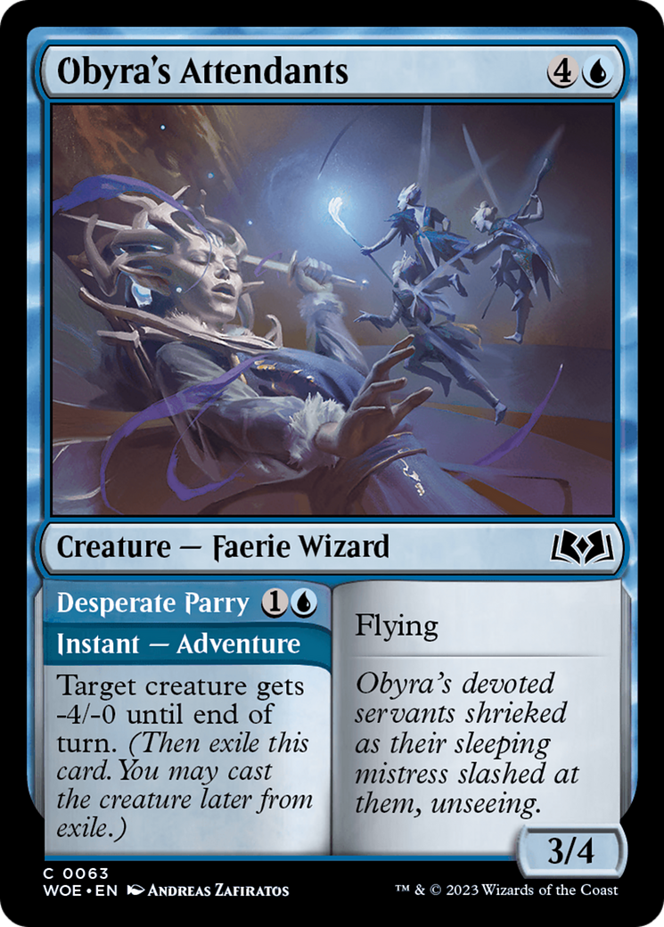 Obyra's Attendants // Desperate Parry [Wilds of Eldraine] | Good Games Cannington