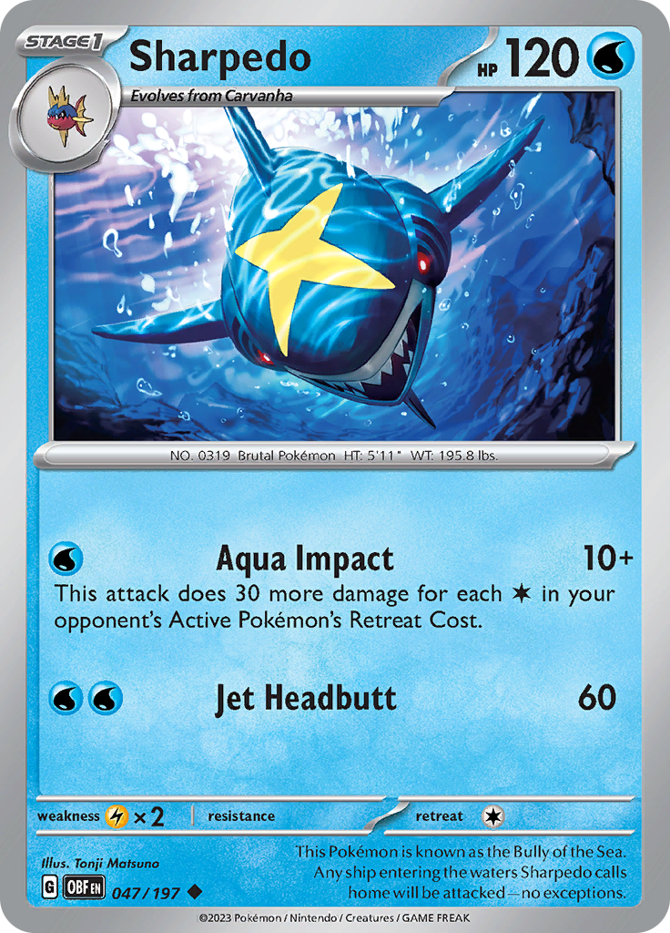 Sharpedo (047/197) [Scarlet & Violet: Obsidian Flames] | Good Games Cannington