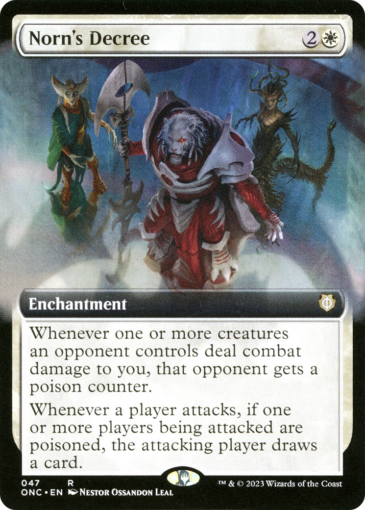 Norn's Decree (Extended Art) [Phyrexia: All Will Be One Commander] | Good Games Cannington