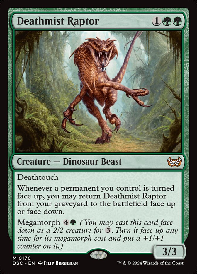 Deathmist Raptor 176 (Commander: Duskmourn: House of Horror)  | Good Games Cannington