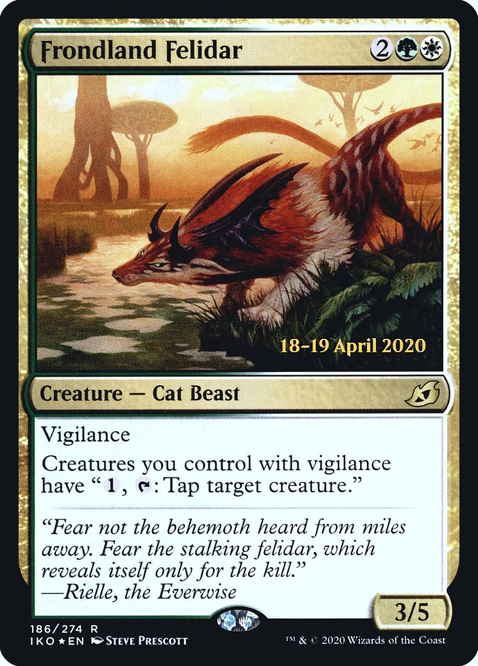 Frondland Felidar [Ikoria: Lair of Behemoths Prerelease Promos] | Good Games Cannington
