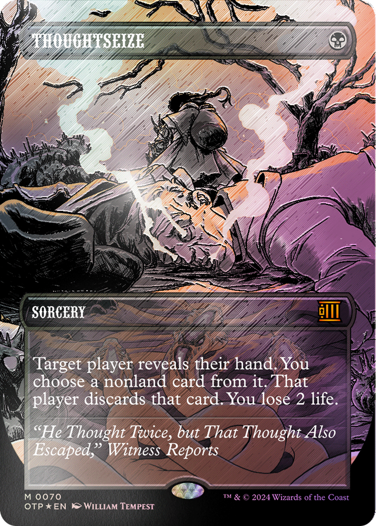 Thoughtseize (Textured Foil) [Outlaws of Thunder Junction: Breaking News] | Good Games Cannington